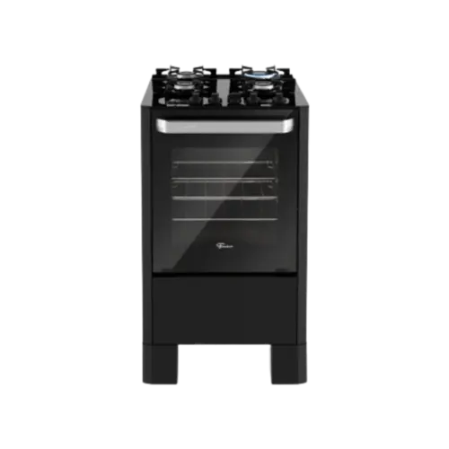 Fogao De Piso Fischer Fit Line 4 Bocas Mesa De Vidro a Gas Preto Bivolt