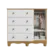 Comoda Infantil Peroba Tedy 100% MDF 1 Porta 4 Gavetas Branco Brilho Amendoa