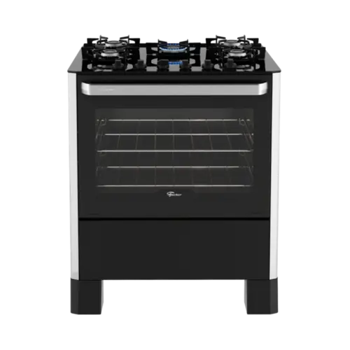 Fogao de Piso Fischer 5 Queimadores a Gas Tecnologia EasyClean Mesa Vidro Bivolt