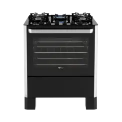 Fogao de Piso Fischer 5 Queimadores a Gas Tecnologia EasyClean Mesa Vidro Bivolt