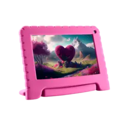 Tablet Infantil Multi Kid Pad 4GB RAM 64GB Tela 7" Android 13 Wi-fi  Quad Core Multi Rosa