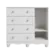 Comoda Infantil Peroba Tedy 100% MDF 1 Porta 4 Gavetas Branco Brilho