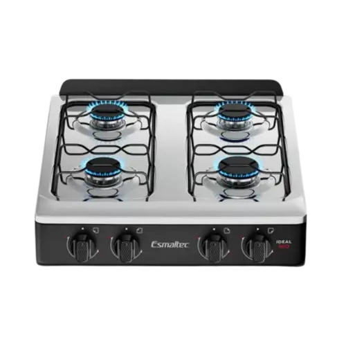 Fogao Esmaltec  De Mesa 4 Bocas Ideal ECO Mesa De Inox Preto