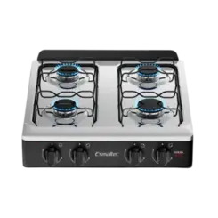 Fogao Esmaltec  De Mesa 4 Bocas Ideal ECO Mesa De Inox Preto
